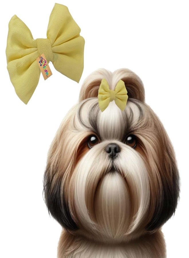 Western Era Dog Bow Hair Clip | Stylish Pet Accessory | Soft, Comfortable | Small, Medium & Large Dogs | Grooming, Photoshoots, Parties Fashionable & Durable Design for Pets (Yellow) - Image 1